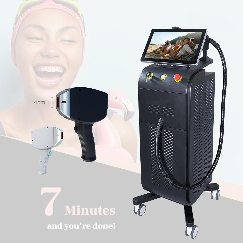 Diode Laser 755 808 1064nm Multi Wavelengths Hair Removal Machine Cooling Head Painless Laser Epilator Face Body Hair Removal