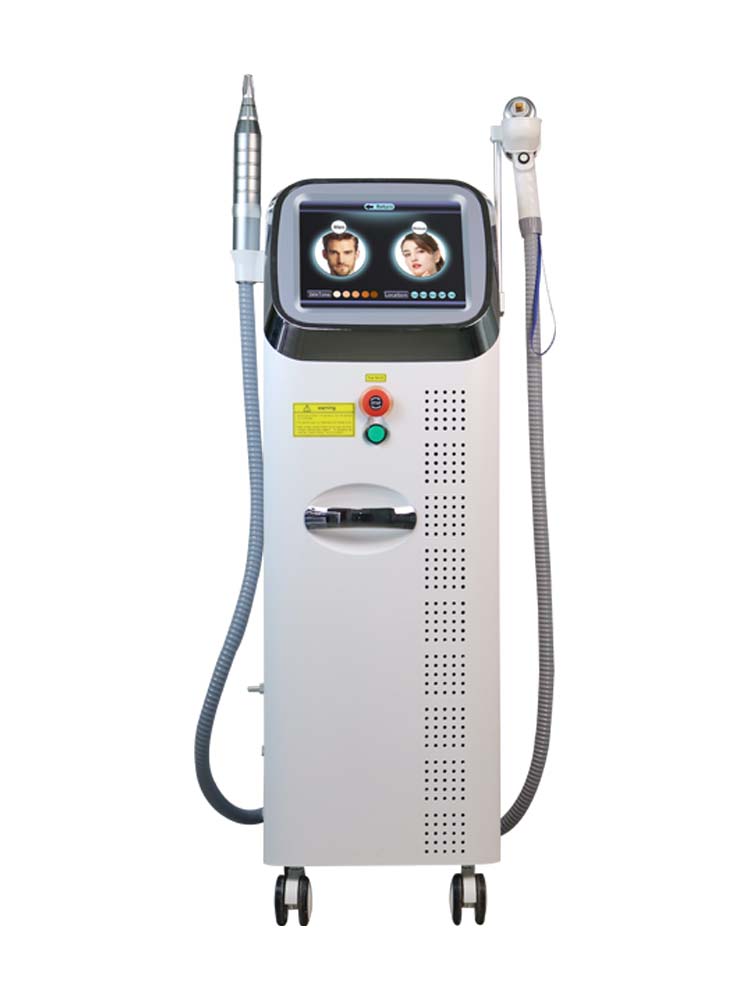 Free Shipping 2 in 1 808nm Diode Laser Machine Painless hair removal machine &Remove the tattoo Nd Yag laser machine