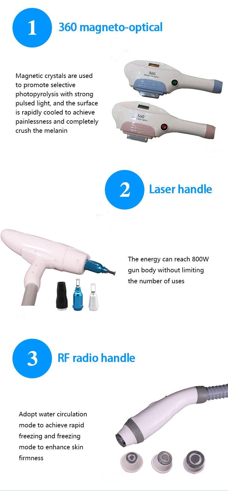 Double Screen ND YAG Laser Hair Removal Machine SHR OPT IPL Elight Tattoo Removal Black Face Doll Carbon Peeling for Salon Spa