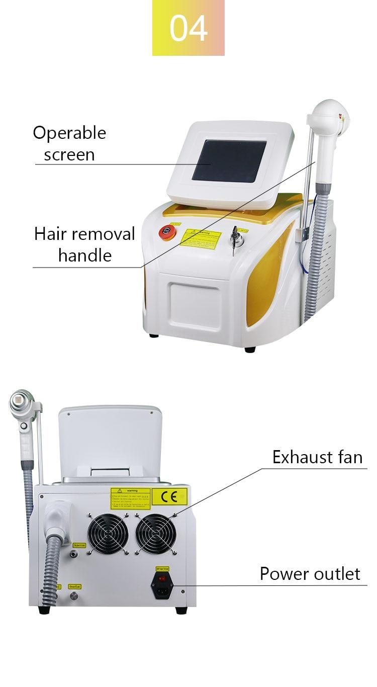 Free Shipping New Style High Energy 808nm Diode Laser Machine For Hair Removal & Skin Rejuvenation/ Painless Hair Removal