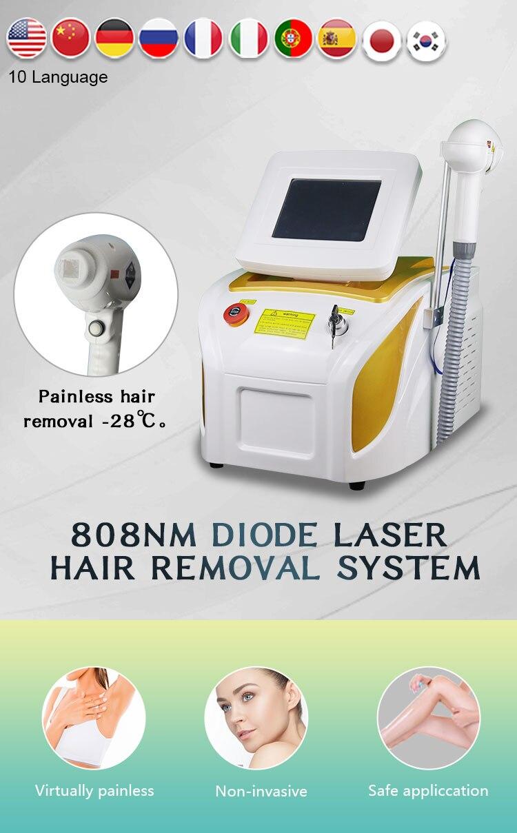 Free Shipping New Style High Energy 808nm Diode Laser Machine For Hair Removal & Skin Rejuvenation/ Painless Hair Removal