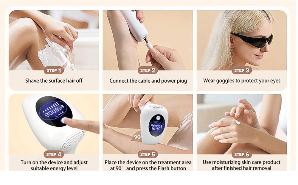 KODO 900000Flashes Laser Epilator Laser Hot Sell Permanent IPL Photoepilator Hair Removal Painless Electric Epilator Machine