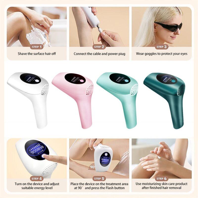 900000 Flashes Laser Epilator Laser Permanent IPL Photo Epilator Hair Removal Painless Electric Epilator Machine - Image 5