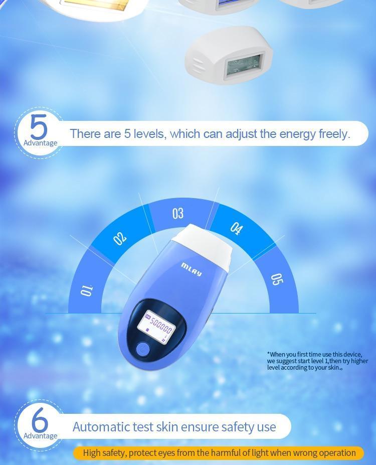 Mlay Laser Hair Removal Malay Laser Permanent IPL Hair Removal Machine for Woman With 3 Hair Removal Lamp depilador a laser