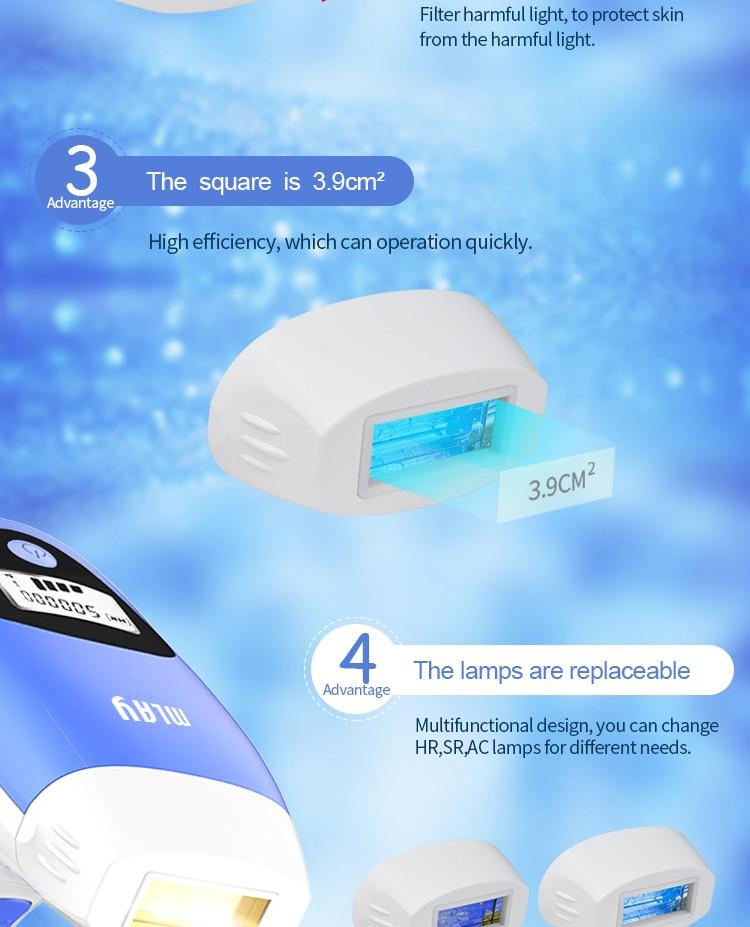 Mlay Laser Hair Removal Malay Laser Permanent IPL Hair Removal Machine for Woman With 3 Hair Removal Lamp depilador a laser