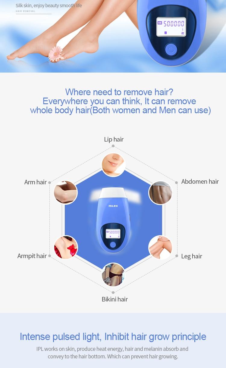 Mlay Laser Hair Removal Malay Laser Permanent IPL Hair Removal Machine for Woman With 3 Hair Removal Lamp depilador a laser