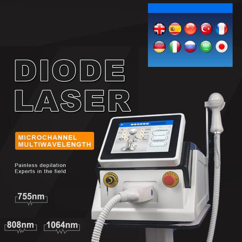 Black 755nm 808nm 1064nm Diode Laser Hair Removal Alexandrite Laser For Hair Removal Skin Rejuvenation Tool