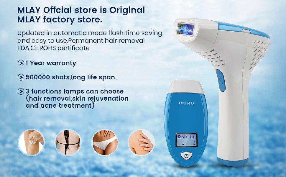 MLAY Factory direct M3 500000 Shots Free Shipping! Home Use IPL Face and Body For Hair Removal+Skin Rejuvenation+Acne Clearance