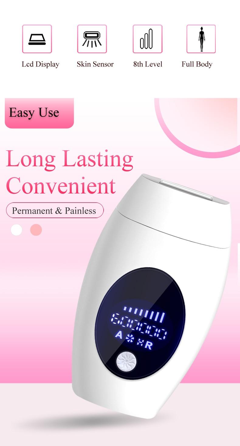 Mini 600000 flash permanent epilator laser hair removal machine electric for household permanent lip hair under the private part