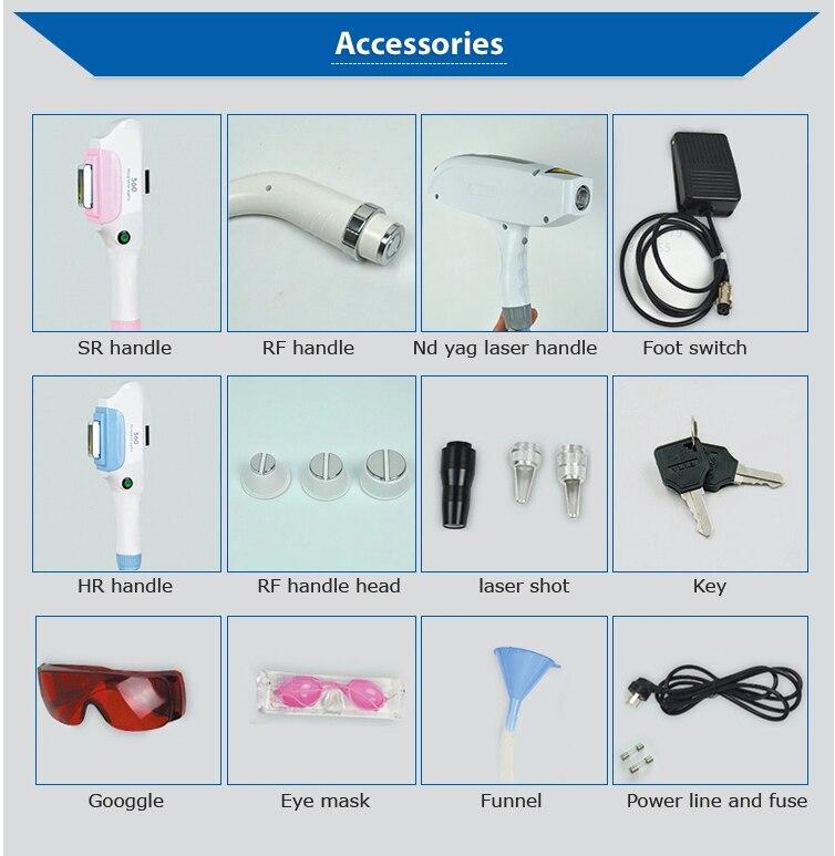 Factory Price 4 in 1 IPL 360 Magneto / RF / ND Yag Black Carbon Wrist Laser Skin Peel Hair Removal and Removal Tattoo Machine