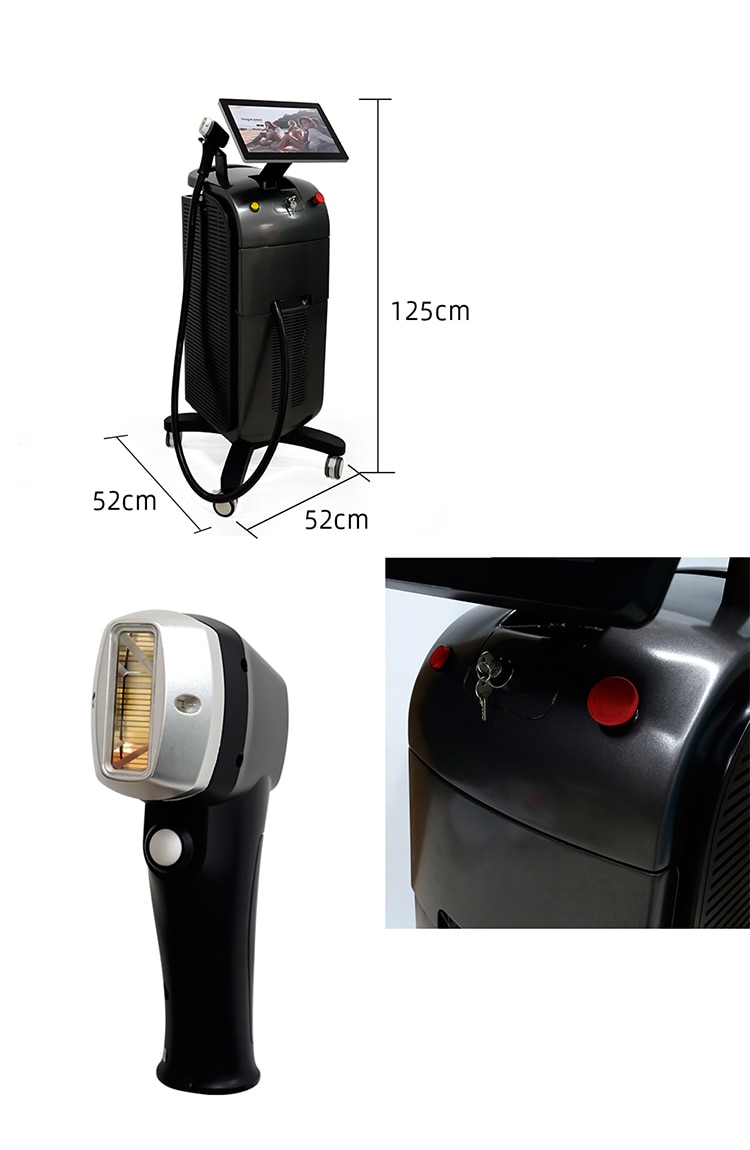Ice Titanium Soprano Instrument Painless Permanent Epilator 755 808 1064nm Triple Wavelength Diode Laser Hair Removal Machine