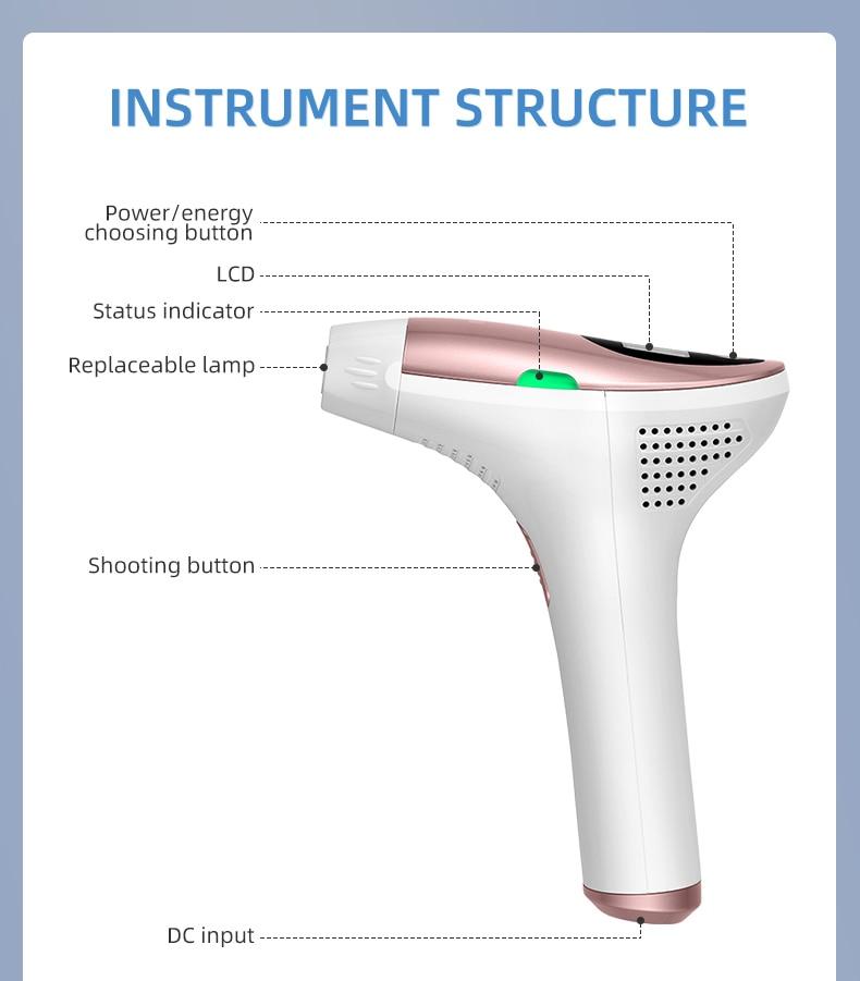 MLAY IPL Hair Removal Machine Permanent Epilator Body Electric Malay Female Epilator 500000 Flashes T3 Quickly Delivery