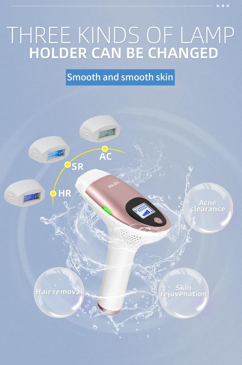 MLAY IPL Hair Removal Machine Permanent Epilator Body Electric Malay Female Epilator 500000 Flashes T3 Quickly Delivery