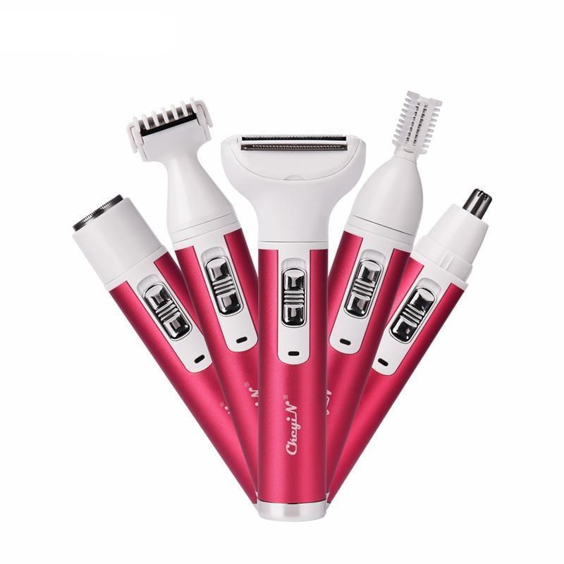 5 in 1 Electric Hair Remover Rechargeable Lady Shaver Nose Hair Trimmer Eyebrow Shaper Leg Armpit Bikini Trimmer Women Epilator