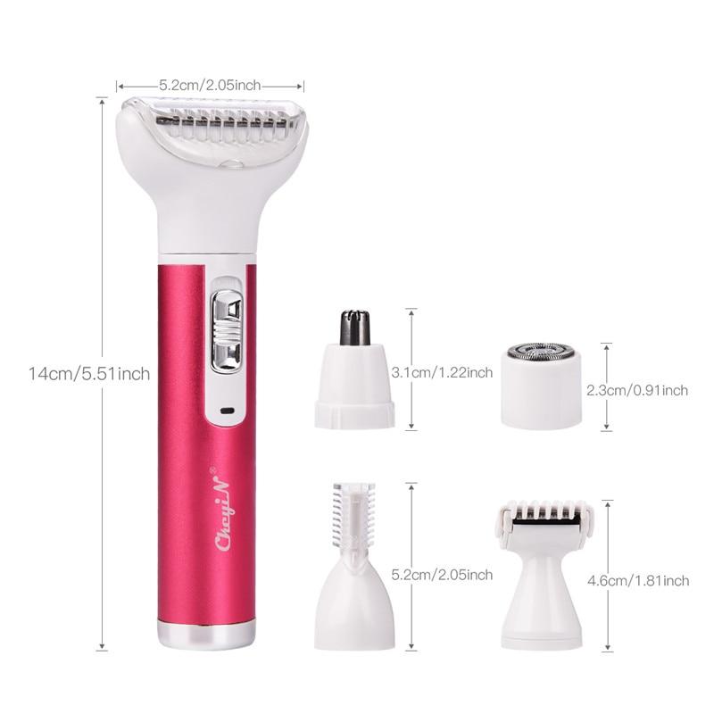 5 in 1 Electric Hair Remover Rechargeable Lady Shaver Nose Hair Trimmer Eyebrow Shaper Leg Armpit Bikini Trimmer Women Epilator