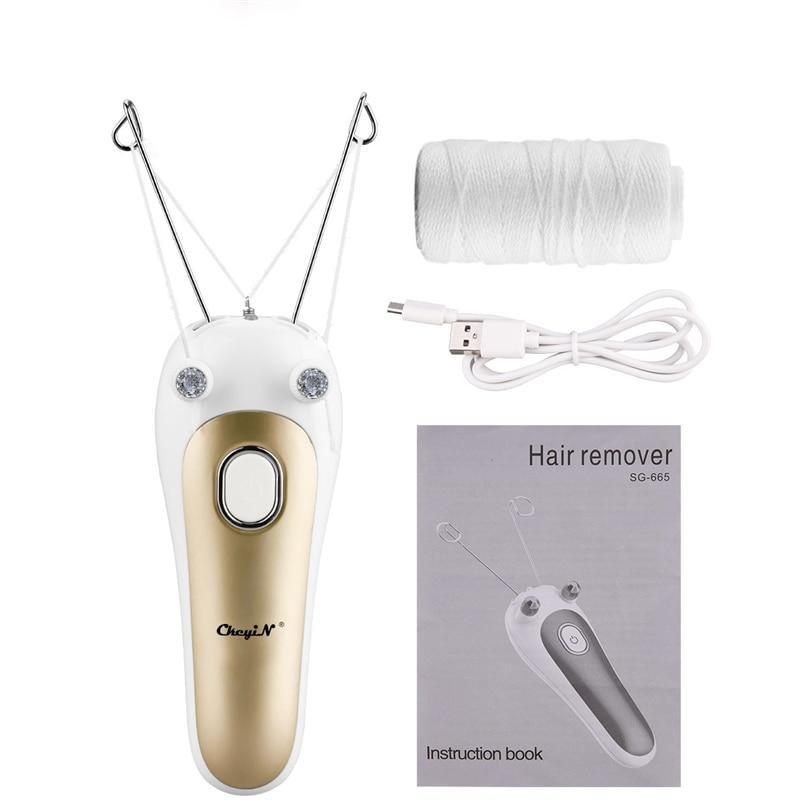 Ckeyin Electric Facial Hair Remover Female Body leg Face Cotton Thread Epilator Shaver Mini Women Hair Removal Beauty Machine 50