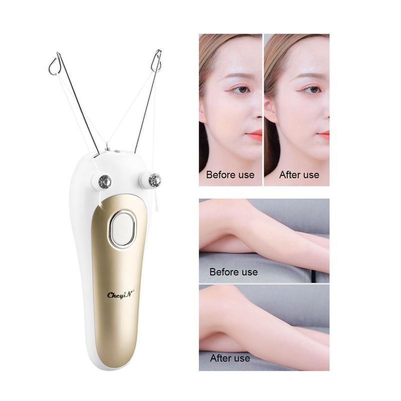 Ckeyin Electric Facial Hair Remover Female Body leg Face Cotton Thread Epilator Shaver Mini Women Hair Removal Beauty Machine 50