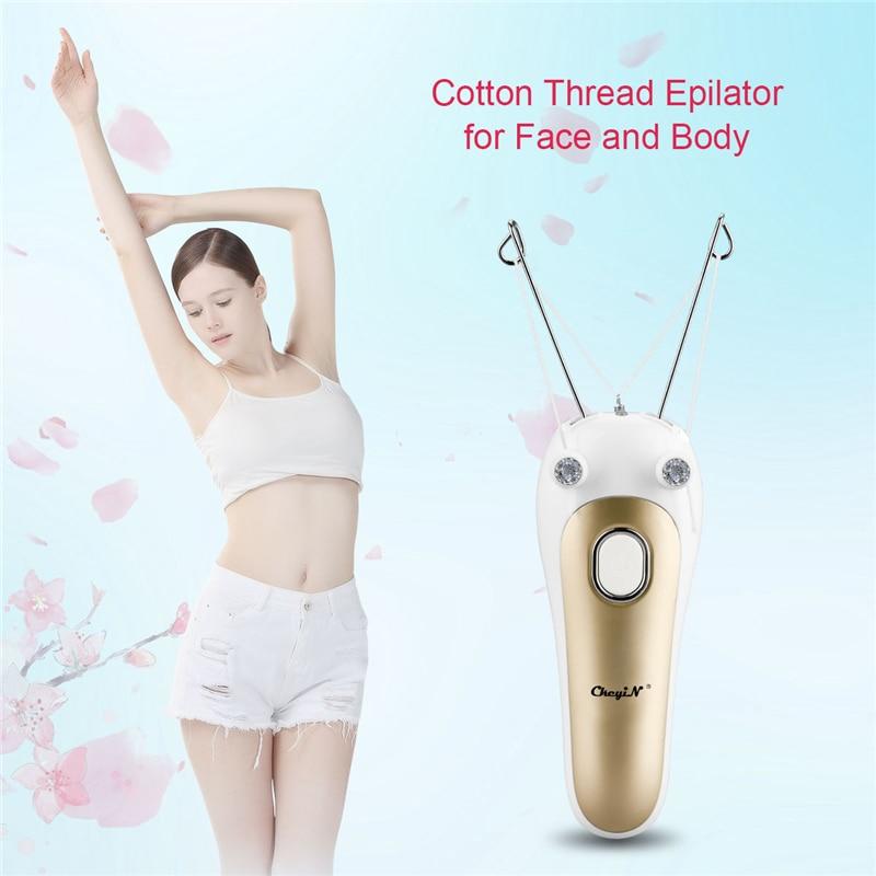 Ckeyin Electric Facial Hair Remover Female Body leg Face Cotton Thread Epilator Shaver Mini Women Hair Removal Beauty Machine 50