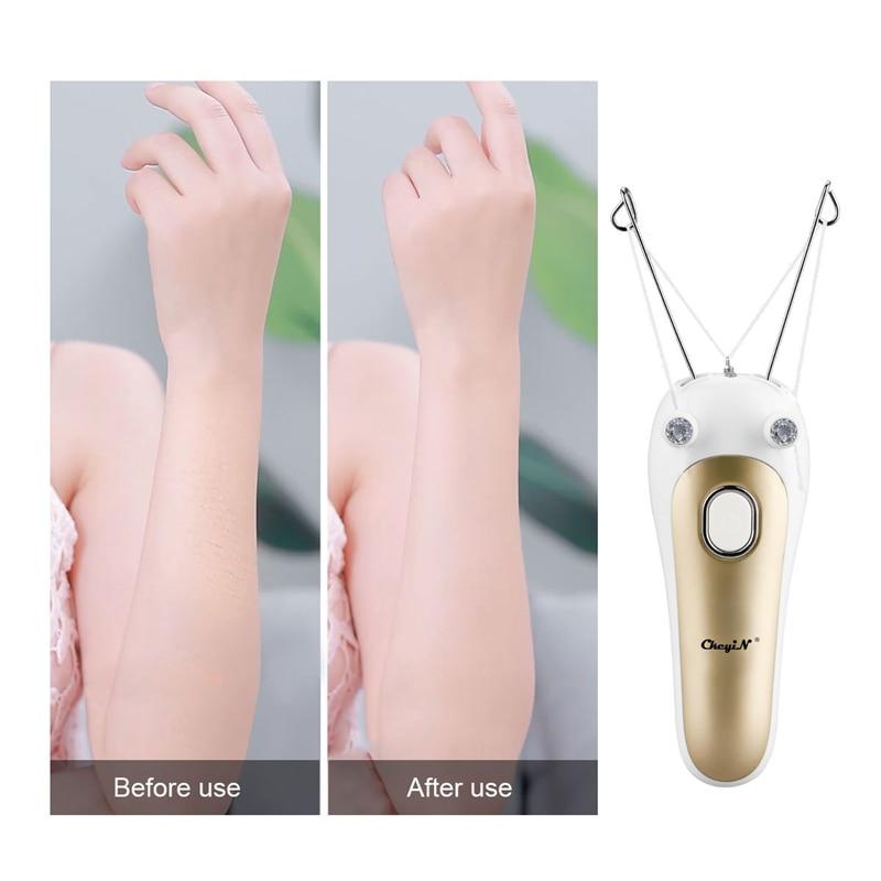 Ckeyin Electric Facial Hair Remover Female Body leg Face Cotton Thread Epilator Shaver Mini Women Hair Removal Beauty Machine 50