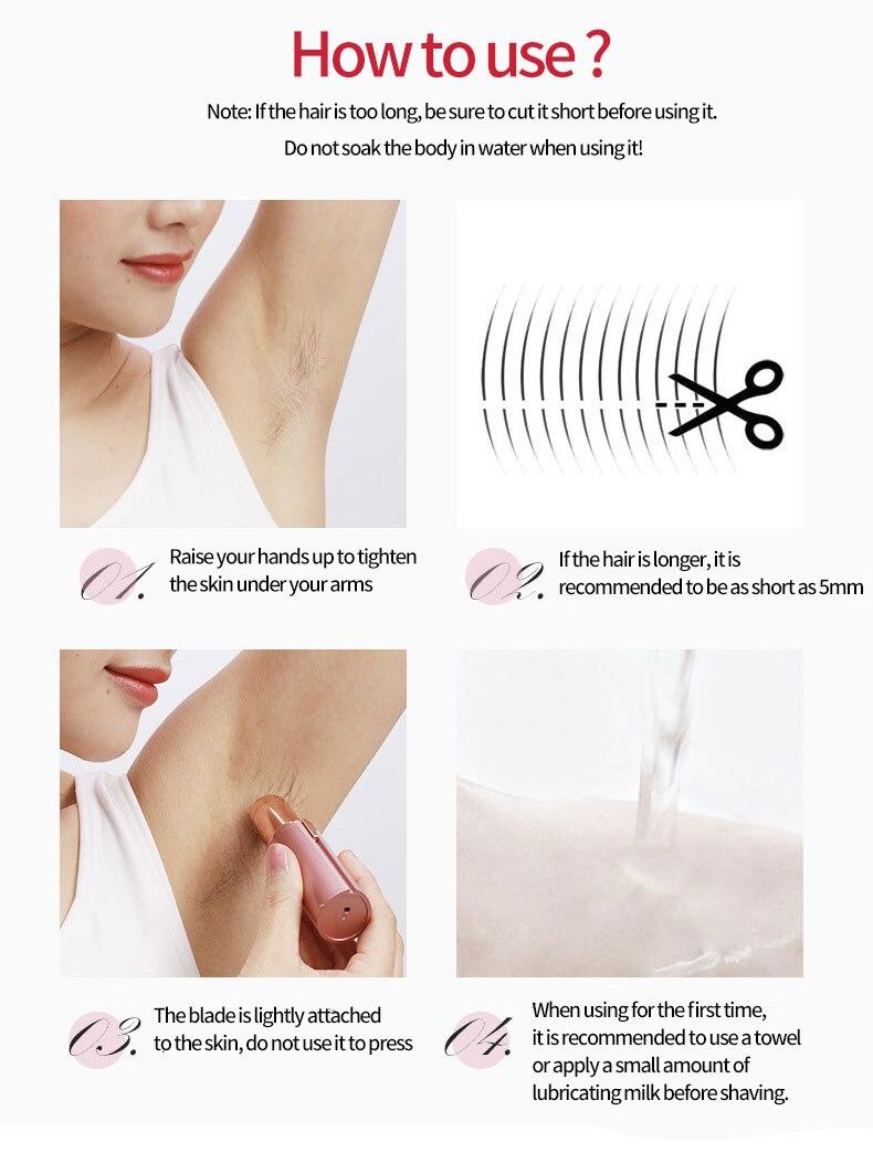 Electric Eyebrow Trimmer Mini Eye Brow Epilator Facial Lipstick Shape Hair Removal Portable Women Painless Razor Shaver Tool