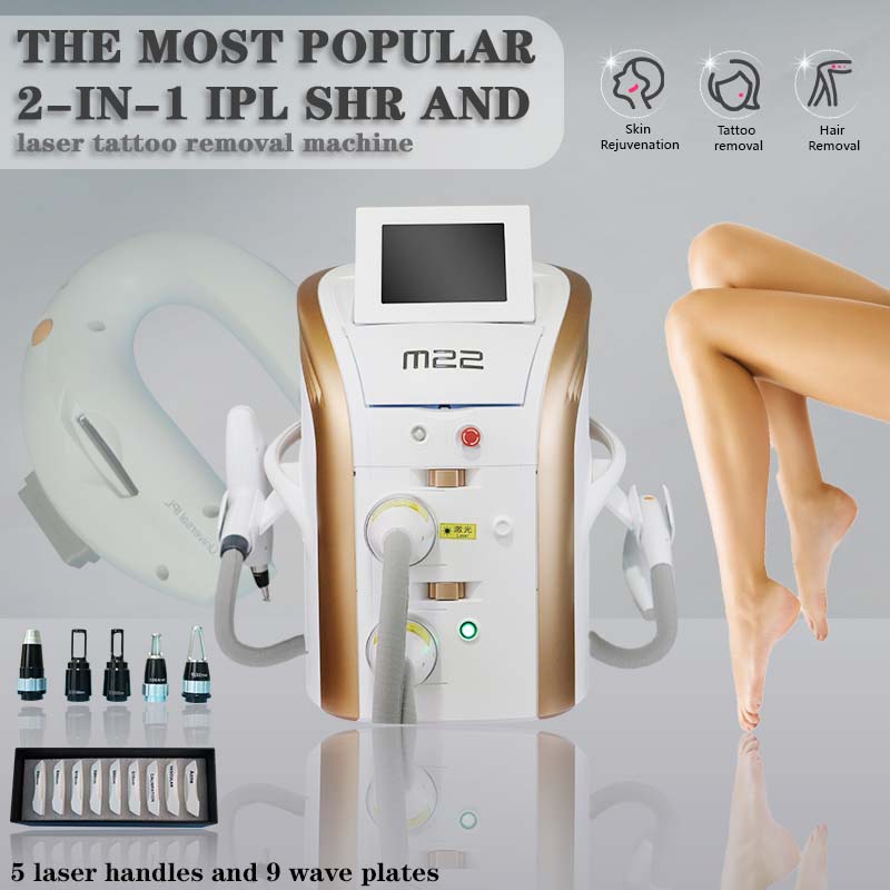 Free Shipping 2021 Hot Sale 2 in1 M22 IPL OPT Laser Hair Removal And Q-Switched Nd Yag Laser Tattoo Removal Beauty Machine