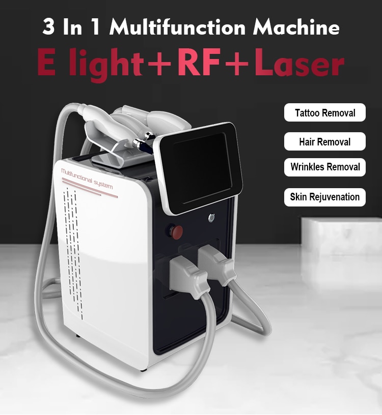 2022 BEST 3 in 1 Multifunctional IPL Laser Hair Removal Machine Nd Yag Laser Tattoo Removal Machine RF Facial Lifting Hair Remov