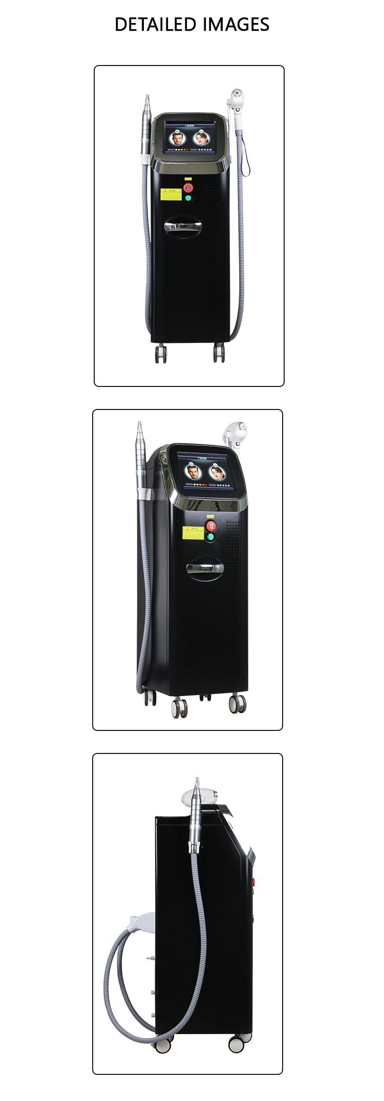 Free Shipping Factory Price 2in1 808NM Diode Laser Hair Removal & Nd Yag Q-switch Laser Tatoo Removal Machine For All Skin Tones