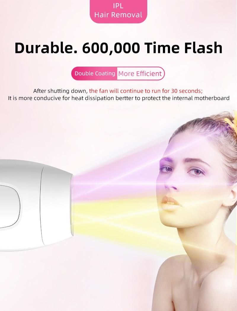 600000 flash Professional Permanent IPL Laser Depilator hair remover machine Photoepilator for women with replacement lamp head