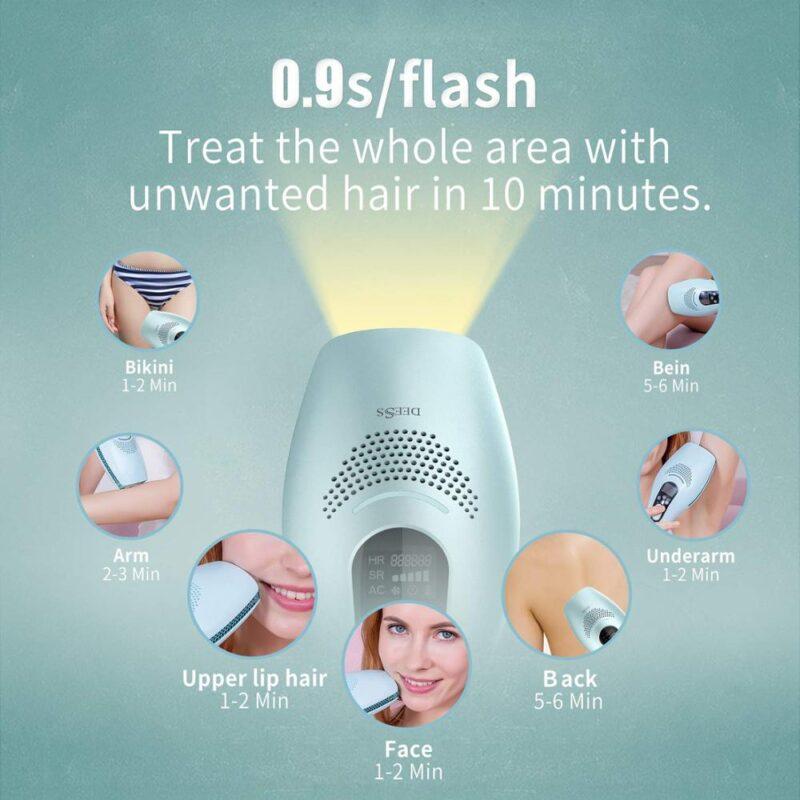 Permanent Hair Removal Painless Epilator Upgraded Unlimited Flashes Fastest ICE COOL IPL Laser Hair Removal Device - Image 6