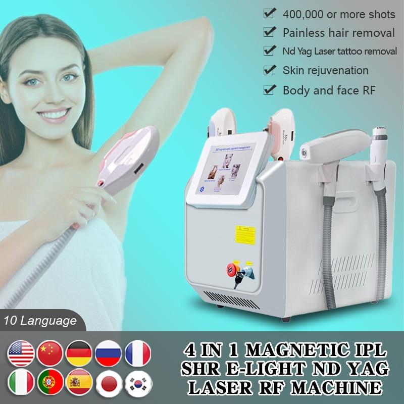 4 in 1 3 colors Portable 360 Megneto IPL OPT SHR Elight Hair Removal Machine RF ND YAG Laser 1064 Tattoo Remove Beauty Machine 4 in 1 3 colors Portable 360 Megneto IPL OPT SHR Elight Hair Removal Machine RF ND YAG Laser 1064 Tattoo Remove Beauty Machine