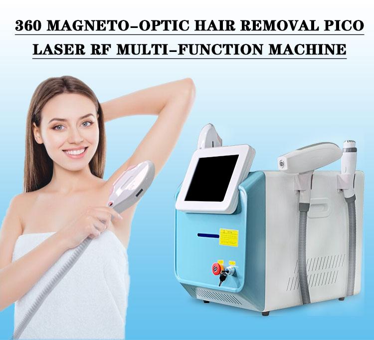 Latest styles 360 Magneto Opt +SHR+IPL+E-light + Nd Yag Laser + RF for Hair Removal + Skin Lift +1064nm Tattoo Beauty Machine