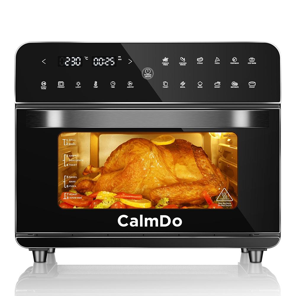 CalmDo 1800W 25L Smart Air Fryer Oven Toaster Rotisserie Dehydrator Countertop Oven With LED Digital Touch Screen Air Fryer Oven