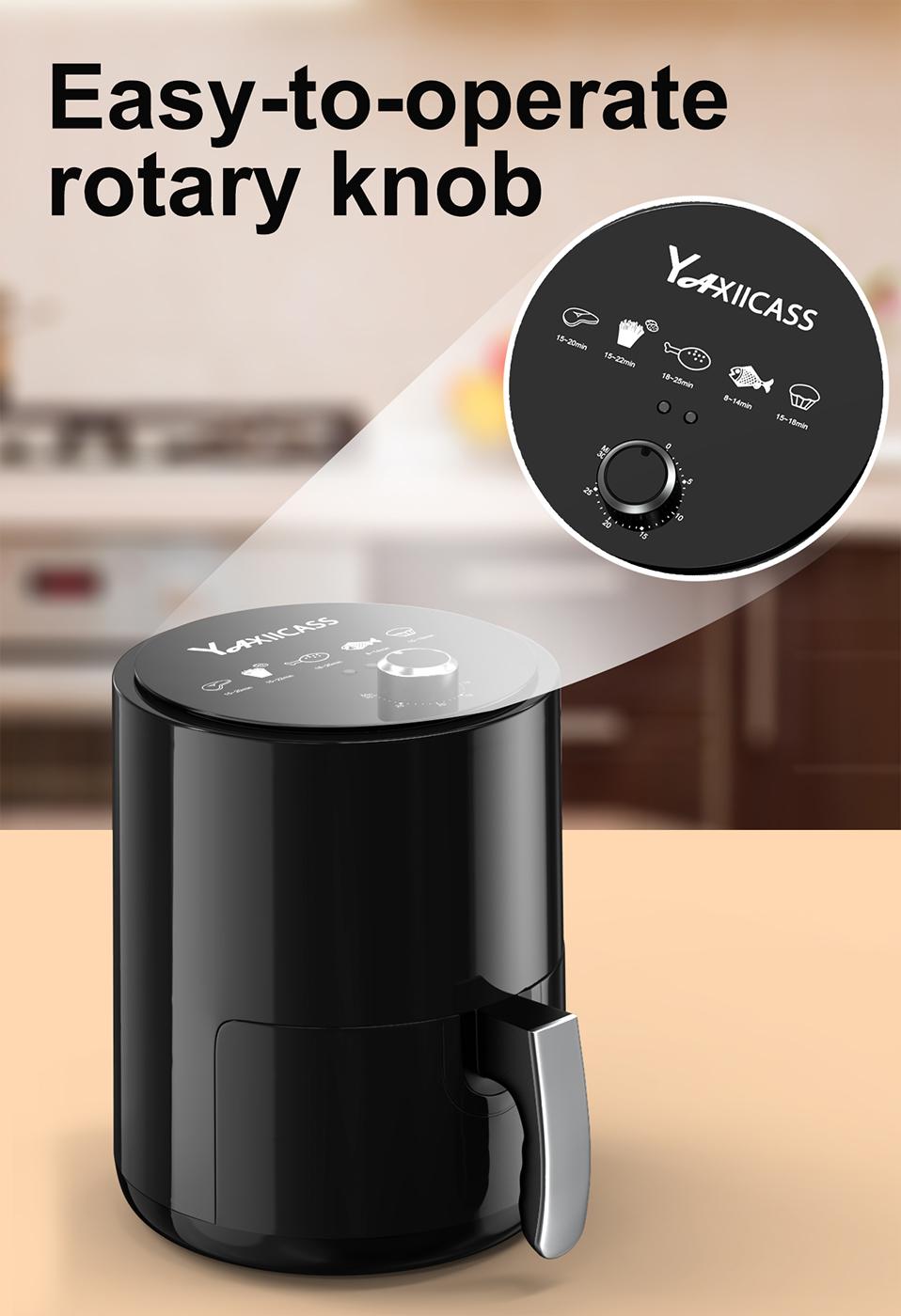 YAXIICASS 3.2L Large Capacity Air Fryer 360° Baking Deep Fryer Without Oil With Timer Control Electric Oven For Home Smart Frier