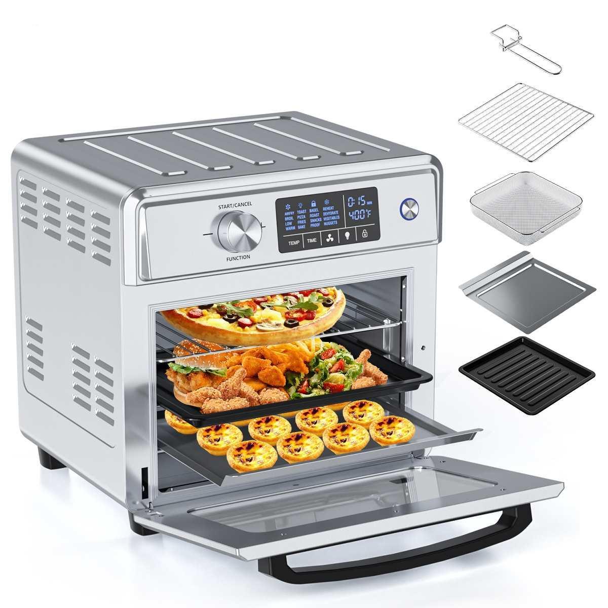 OSMOND 21L/22QT 1700W Electric Air Fryer Oven 16 In 1 Multi-function Air Oven LED Touch Screen Healthy Cooking Air Fryer