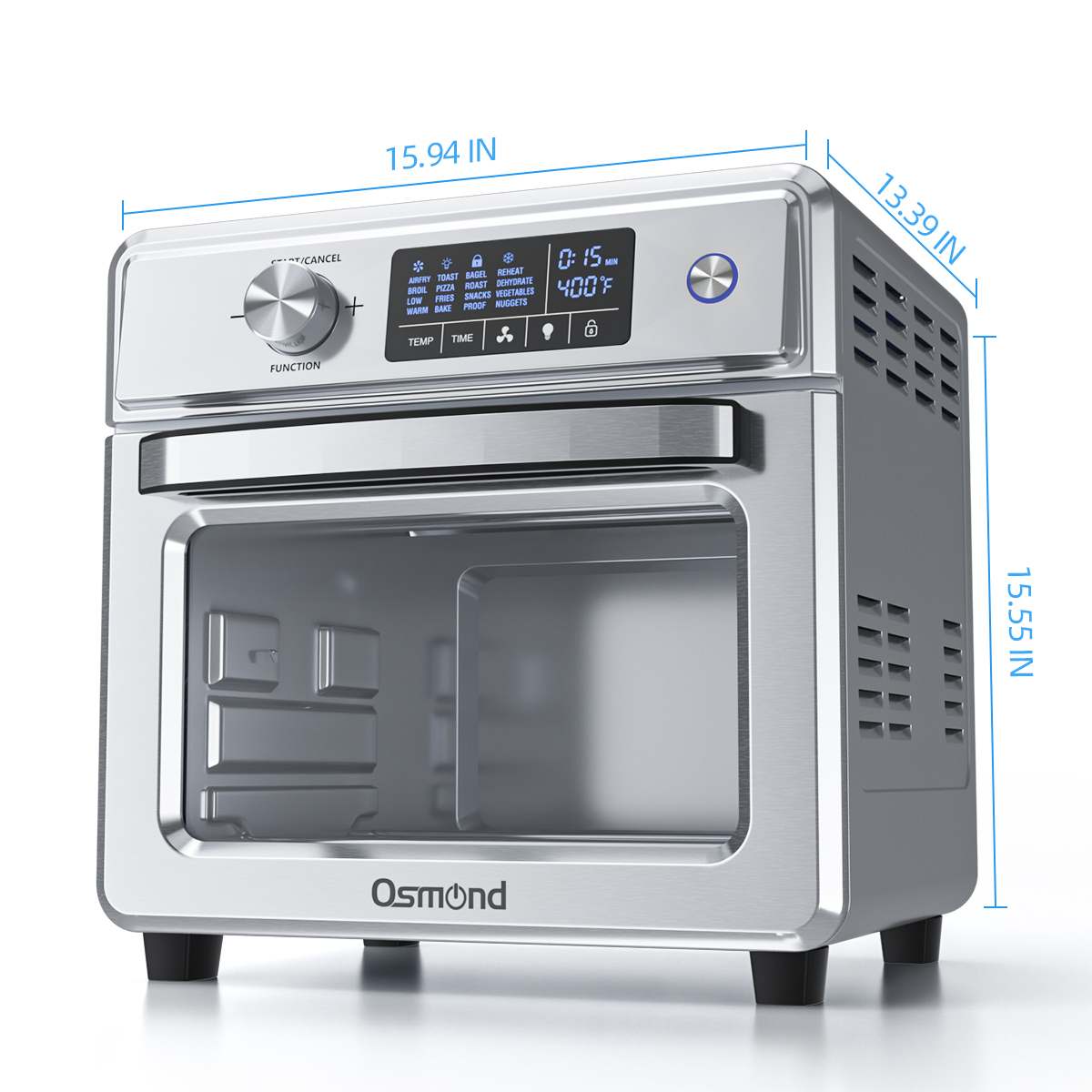 OSMOND 21L/22QT 1700W Electric Air Fryer Oven 16 In 1 Multi-function Air Oven LED Touch Screen Healthy Cooking Air Fryer