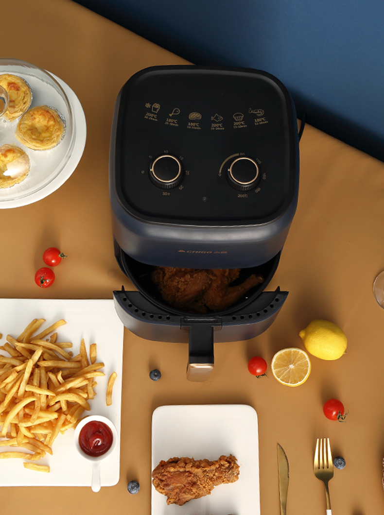 Original Electric Air Fryer No Oil Home Intelligent 5L Large Capacity Multifunction LED Touchscreen Deep Fryer without Oil