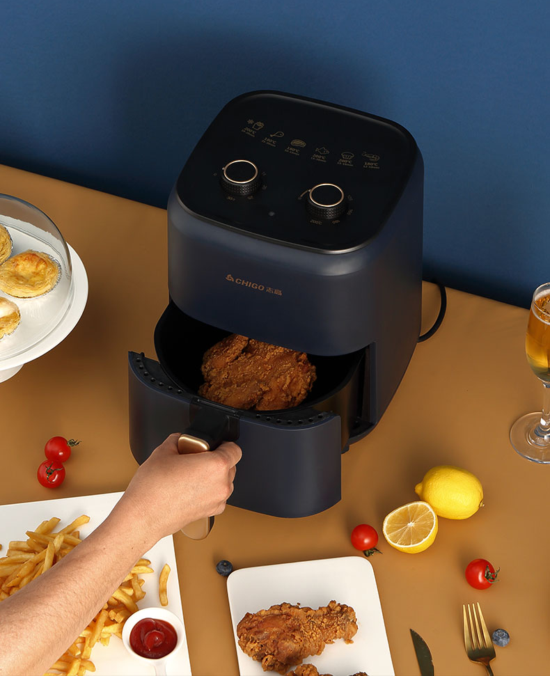 Original Electric Air Fryer No Oil Home Intelligent 5L Large Capacity Multifunction LED Touchscreen Deep Fryer without Oil