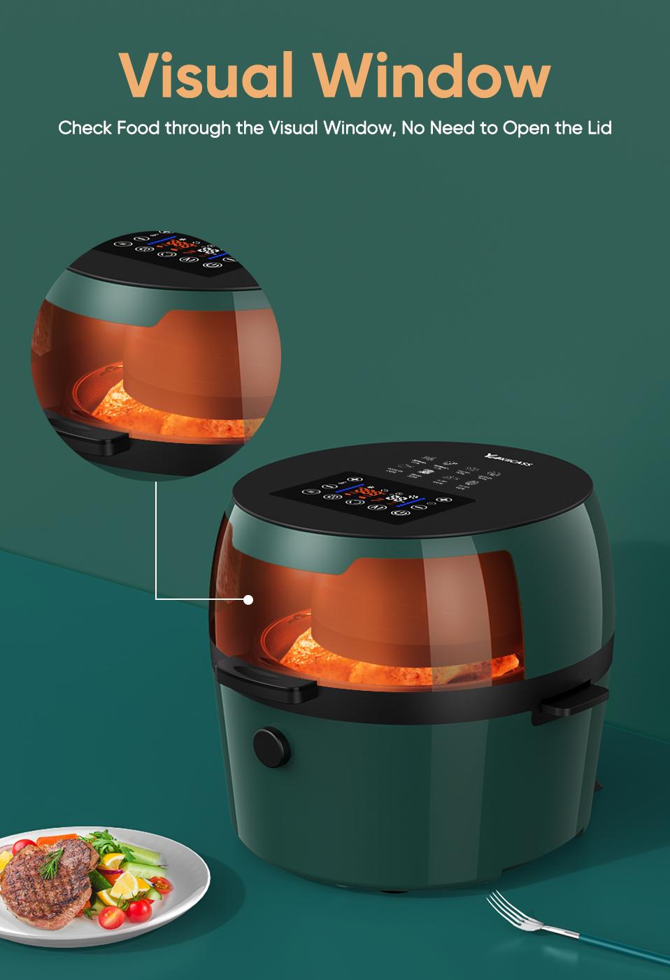 YAXIICASS Electric Air Fryer 8L Large Capacity Fryers Without Oil Air Fryer Free Shipping Oil-Free Air Fryer With Visual Window