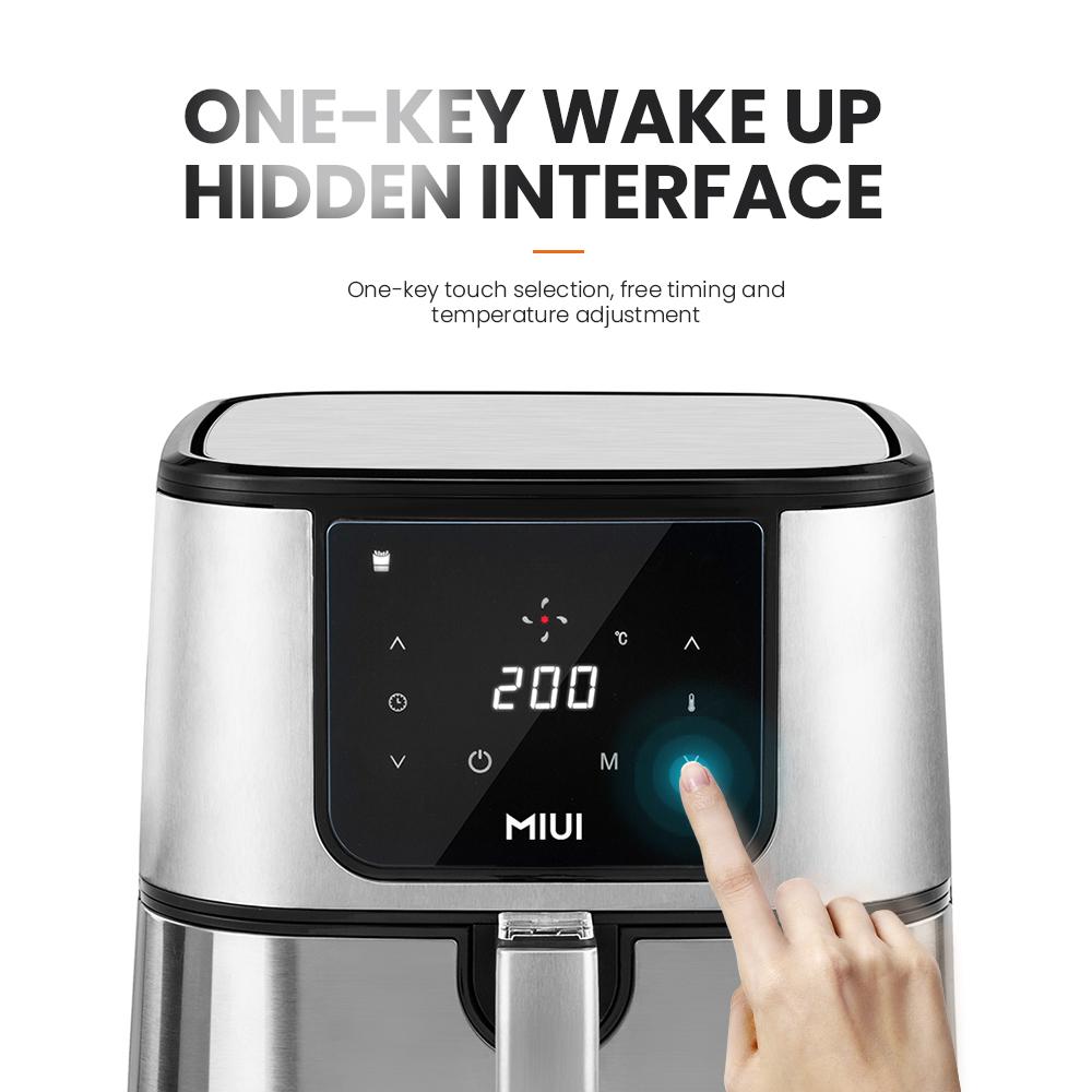 MIUI 6L Air Fryer 1600-1800W, No Oil Electric Fryer with Combination basket, Intelligent Touch Screen Oven for Whole Chicken2022