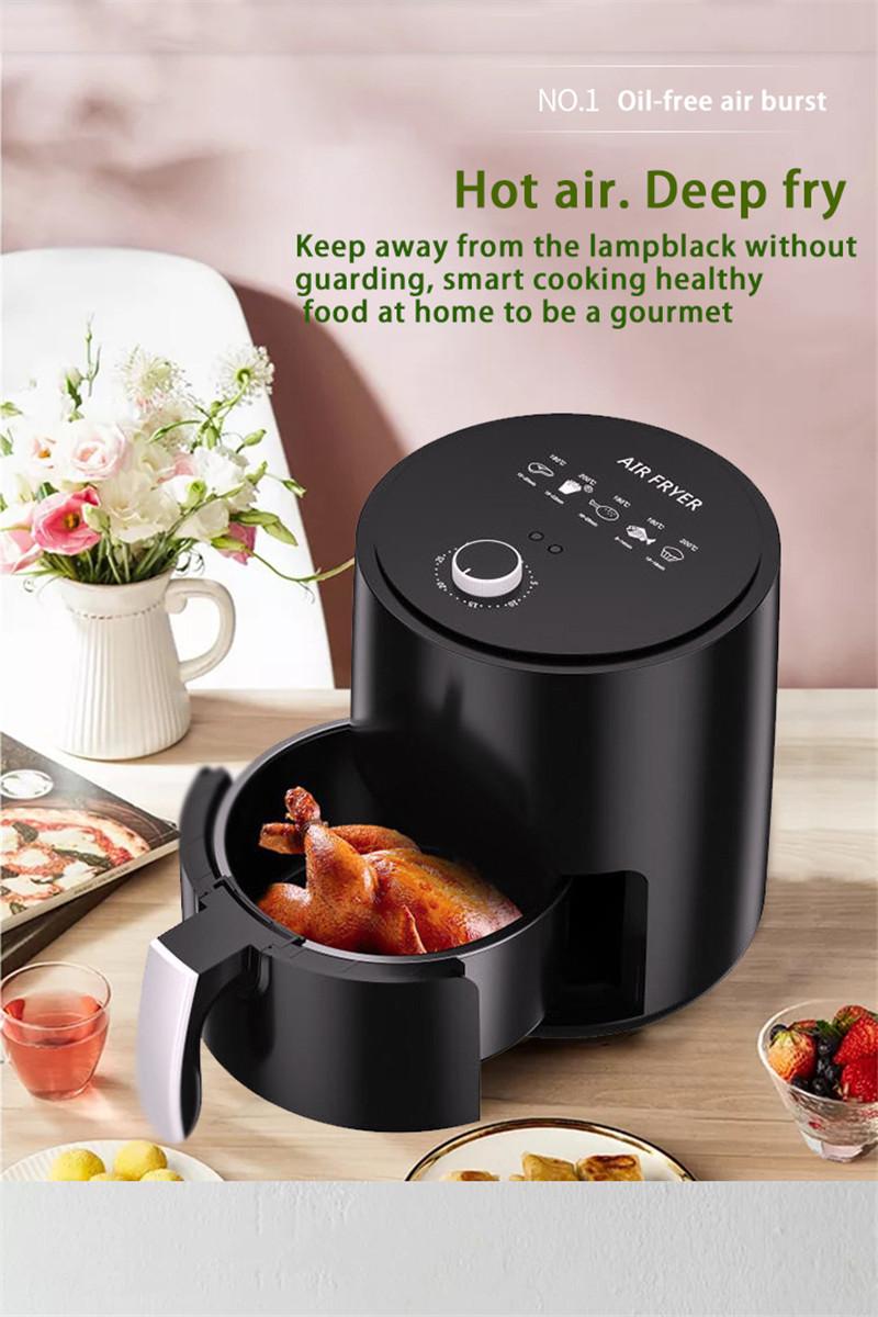 3.2L Smart Air Fryer 1200W Oven Nonstick Pan 360° Baking Healthy Fryer Cooker Fried Chicken French Fries Non-oily Smoke Fryer