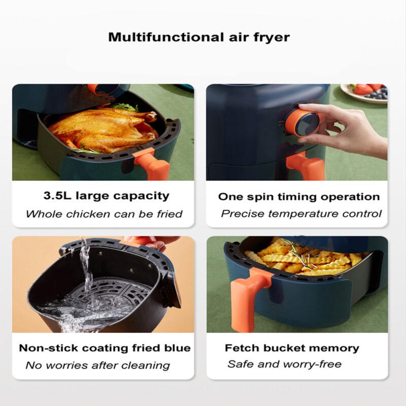 Smart Air Fryer Electric Oven 3.5L Multifunctional Smokeless Oil Free Deep Fryer Pizza French Fries Chicken Wings Baking Machine - Image 5