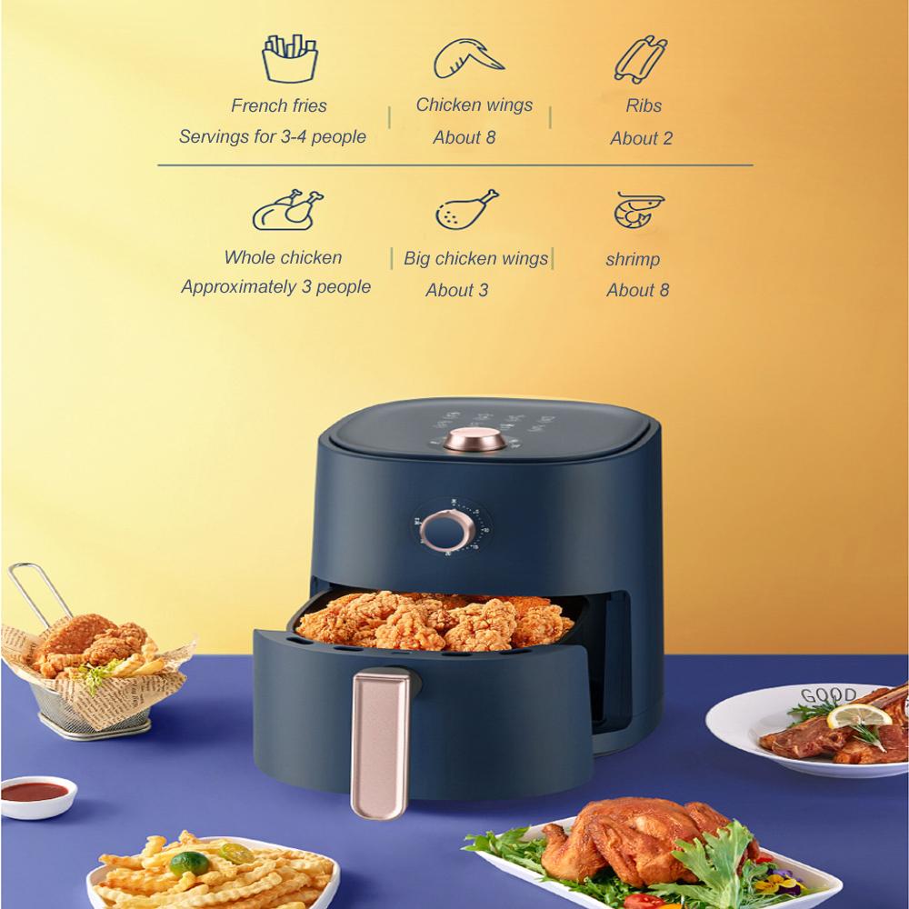 3.5LSmart Air Fryer Electric Oven Multi-Functional No Smoke Oil Free Fryer Pizza Potatoes Fries Chicken Wings Baking Machine