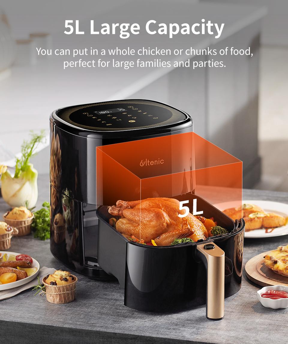 Ultenic K10 Air Fryer Without Oil APP and Voice Control 5L Hot Electric Oven Oilless Cooker Intelligent Multipurpose Deep Fryer