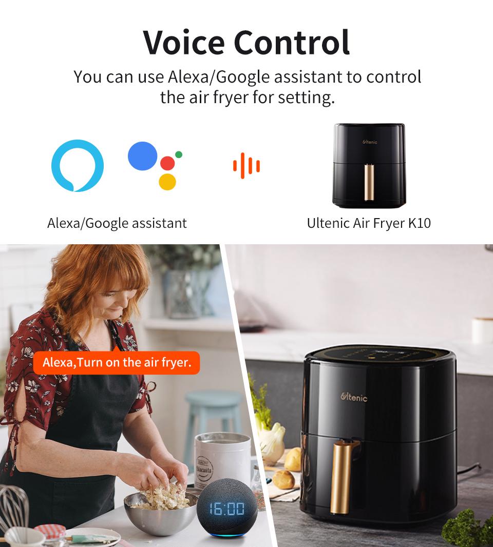 Ultenic K10 Air Fryer Without Oil APP and Voice Control 5L Hot Electric Oven Oilless Cooker Intelligent Multipurpose Deep Fryer