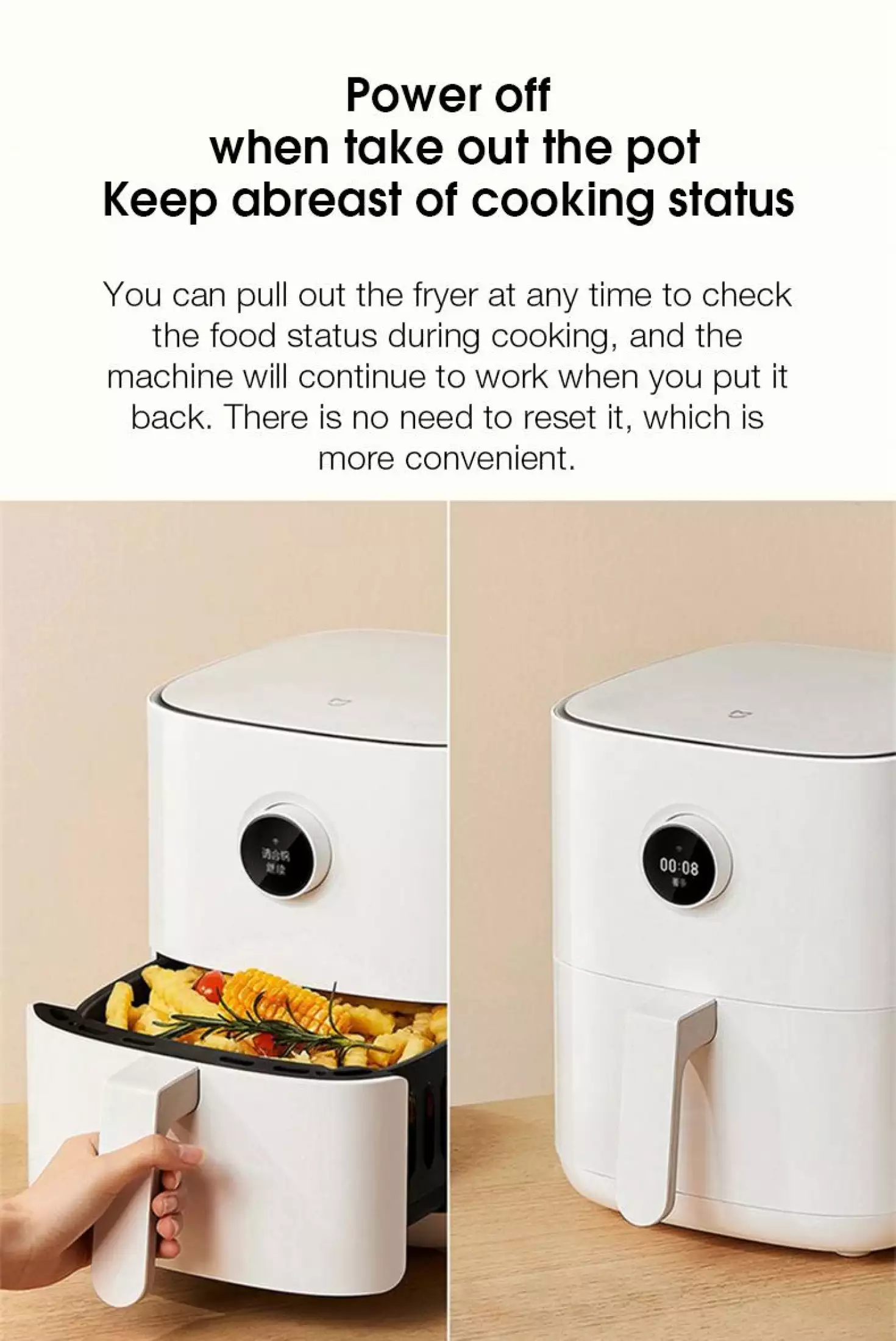 Newest Xiaomi Mijia Intelligent Air Fryer 1500W 3.5L Air Fryer for Baking Roasting Dehydrating Support Mijia App Control