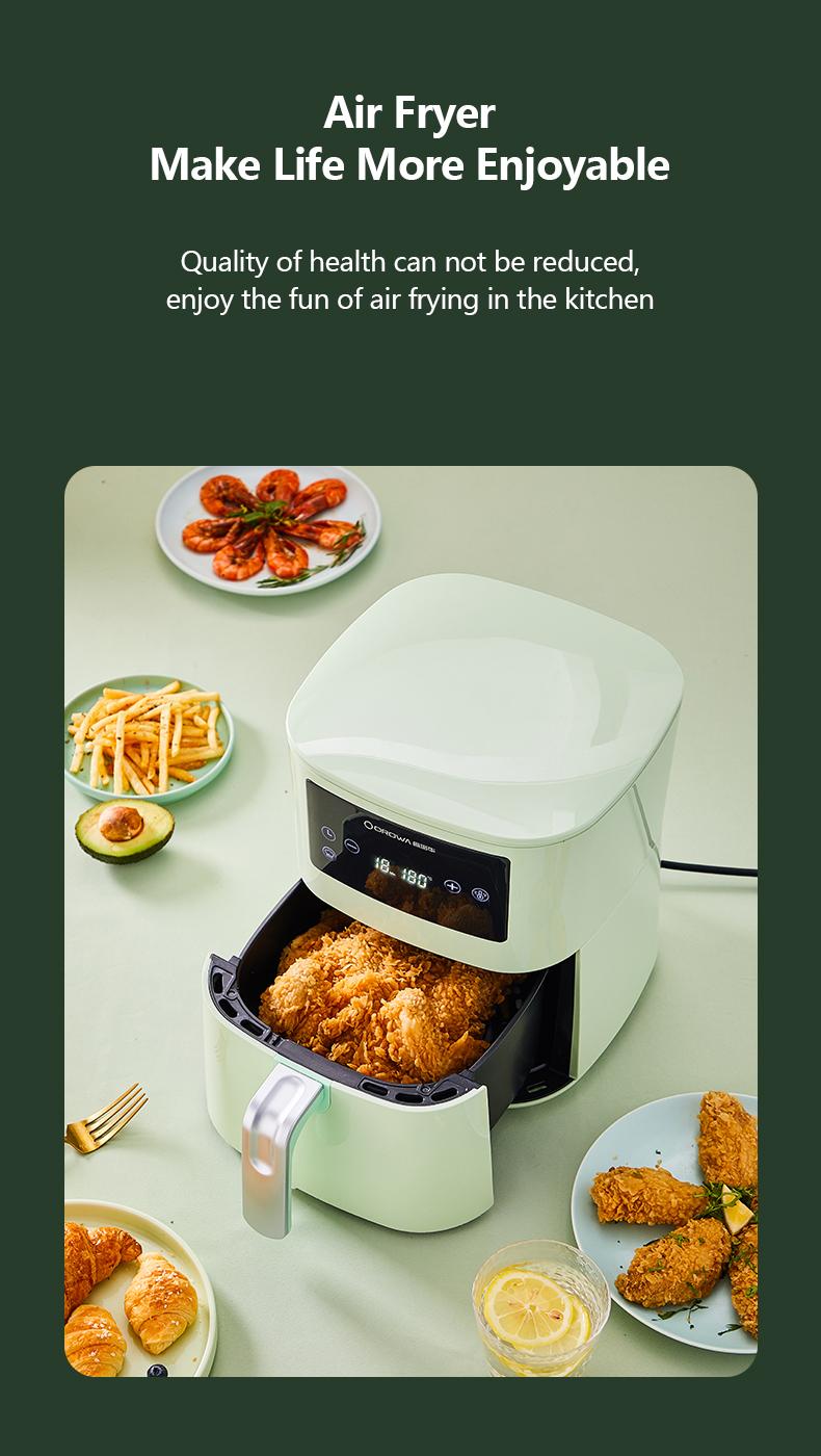 Smart Air Fryer Without Oil Free Multifunctional Cooking Electric Fryer Non-stick Coating 4L Liner Timer Rolled Metal Rock Solid