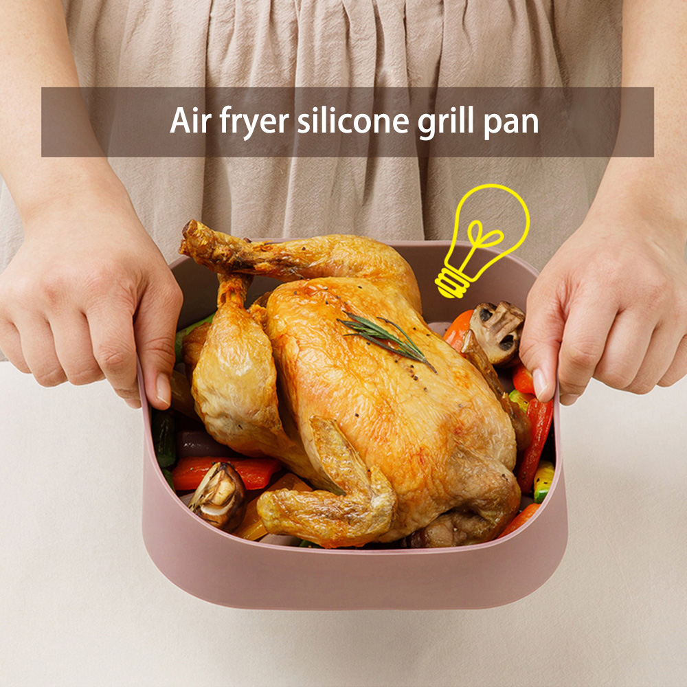 Multifunctional Air Fryers Oven Accessories AirFryer Silicone Pot Bread Fried Chicken Pizza Basket Baking Tray FDA Baking Dishes