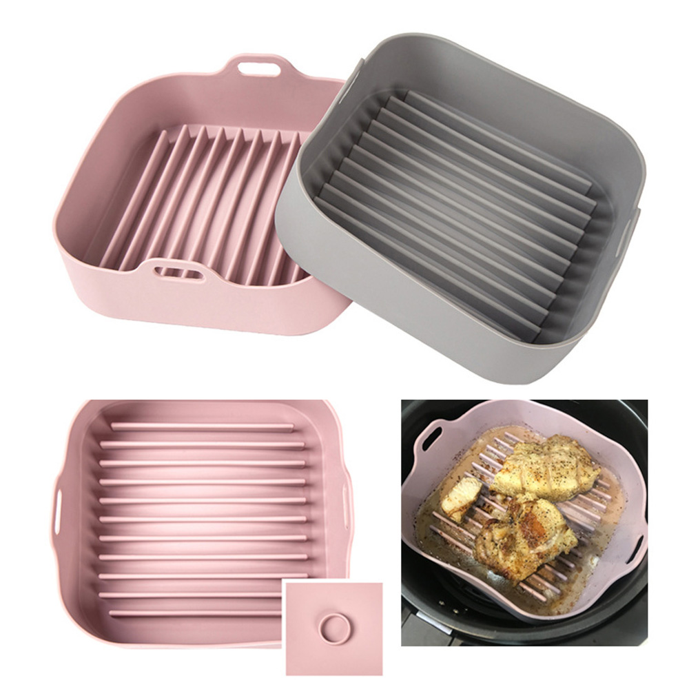 Multifunctional Air Fryers Oven Accessories AirFryer Silicone Pot Bread Fried Chicken Pizza Basket Baking Tray FDA Baking Dishes