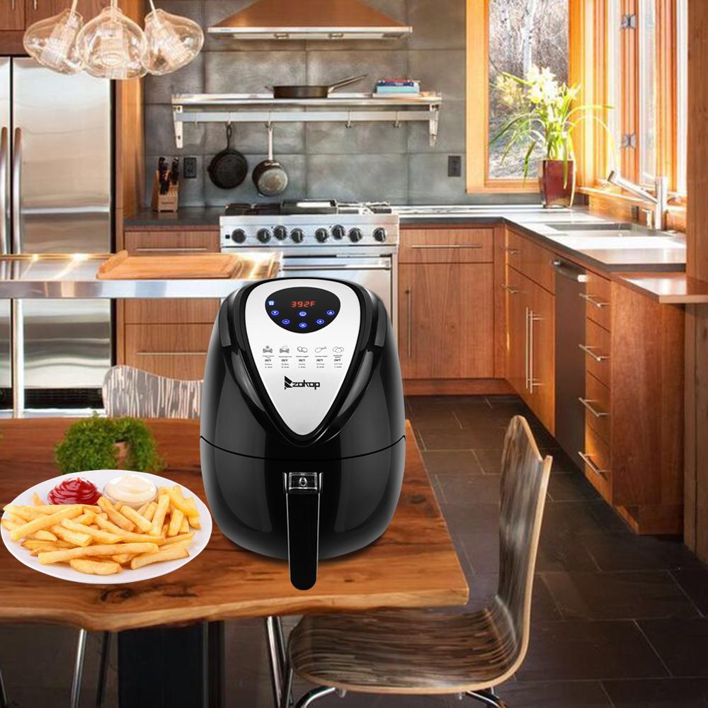 2.85/5.6 QT Electric Air Fryer 1500W - Digital Easy One Touch Panel with 7 Cooking Presets