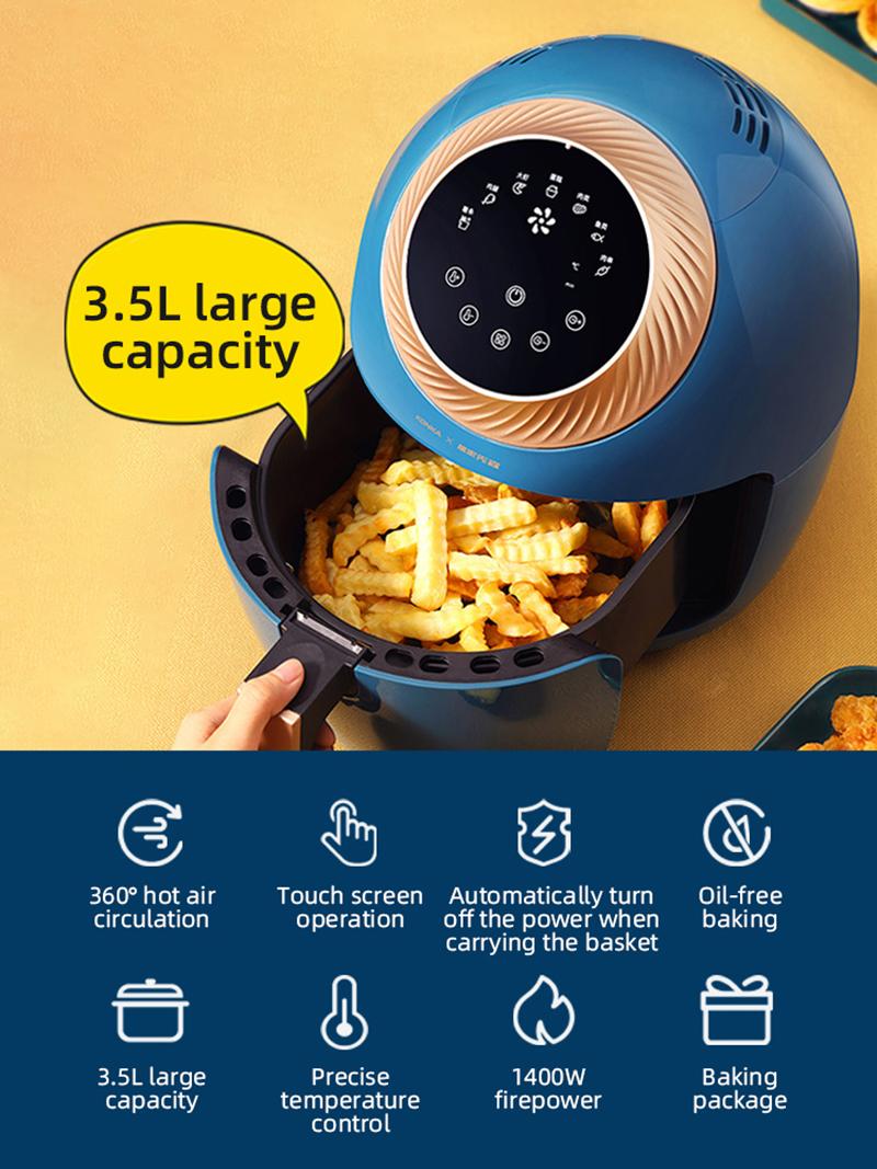 New Type Multi-Function 3.5L Air Fryer Household Smoke-Free No-oil Electric Fryer Intelligent Set Timing Fryer